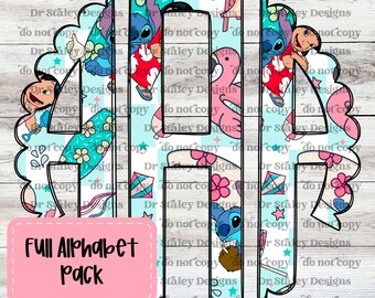 Lilo Stitch Monogram Alphabet, Custom Disney Letters (Digital Download)