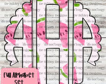 Watermelon Scallop Monogram Alphabet Pack (Digital Download)