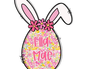 Custom Easter Bunny Name Monogram PNG (Digital Download)