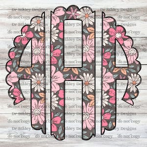Retro Floral Scalloped Monogram Alphabet Pack (Digital Download)