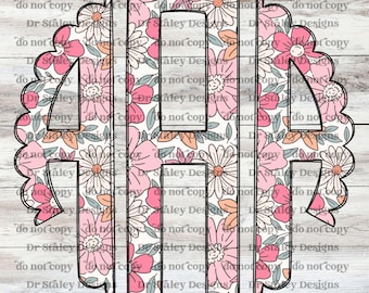 Floral Scallop Monogram PNG Alphabet (Digital Download)