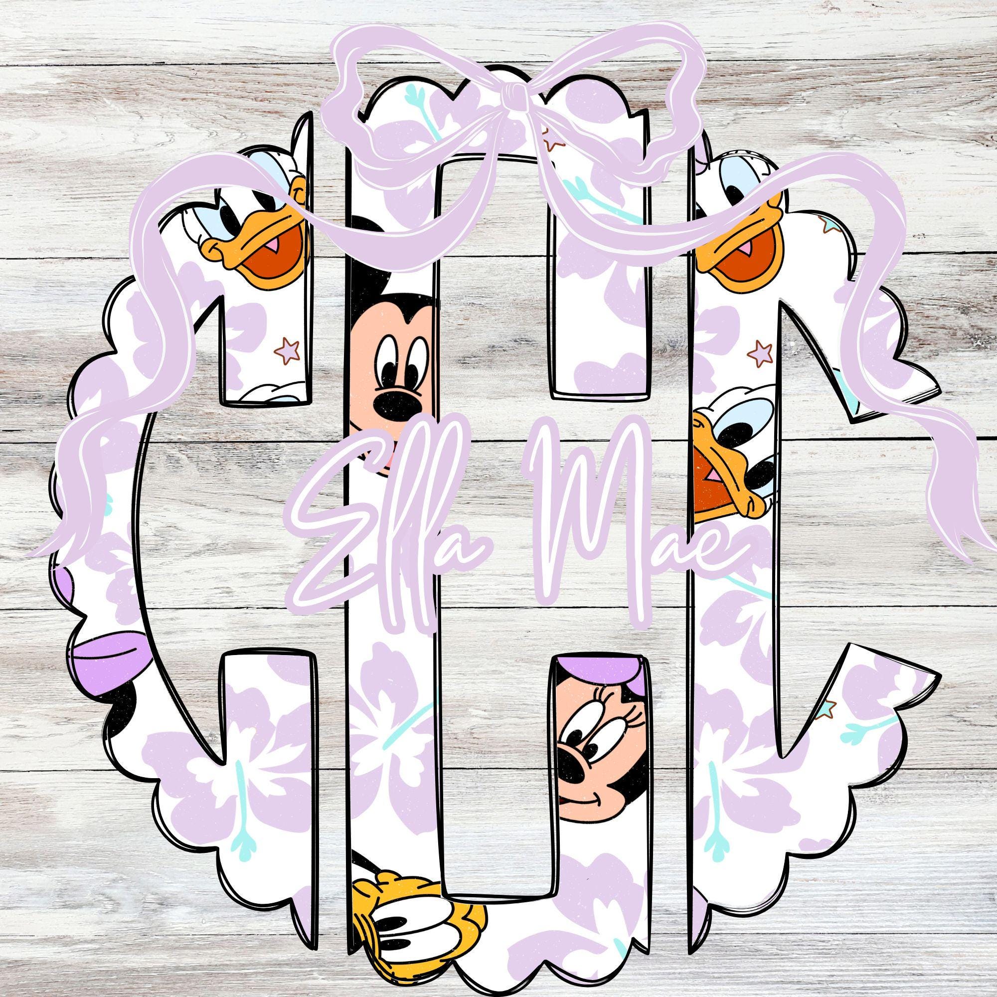 Custom Minnie Mouse Monogram, Scalloped Disney Letters (PNG Digital ...