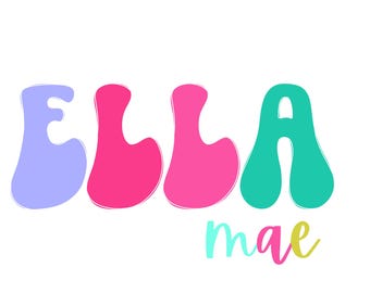 Custom Colorful Name PNG - Personalized Monogram (Digital Download)