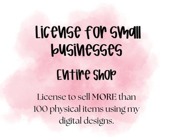 Commercial License for Small Business Use - Entire Shop