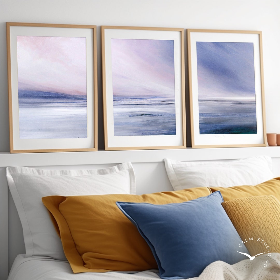 Abstract Summer Beach Painting, Wall Decor PRINTABLES, Soothing Sunset Minimalist Wall Art