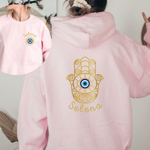 Custom Evil Eye Sweatshirt  - Spiritual Protection Shirt - Third Eye Shirt - Birthday Gift - Mystical Travel Shirt- Engagement Gift Shirt