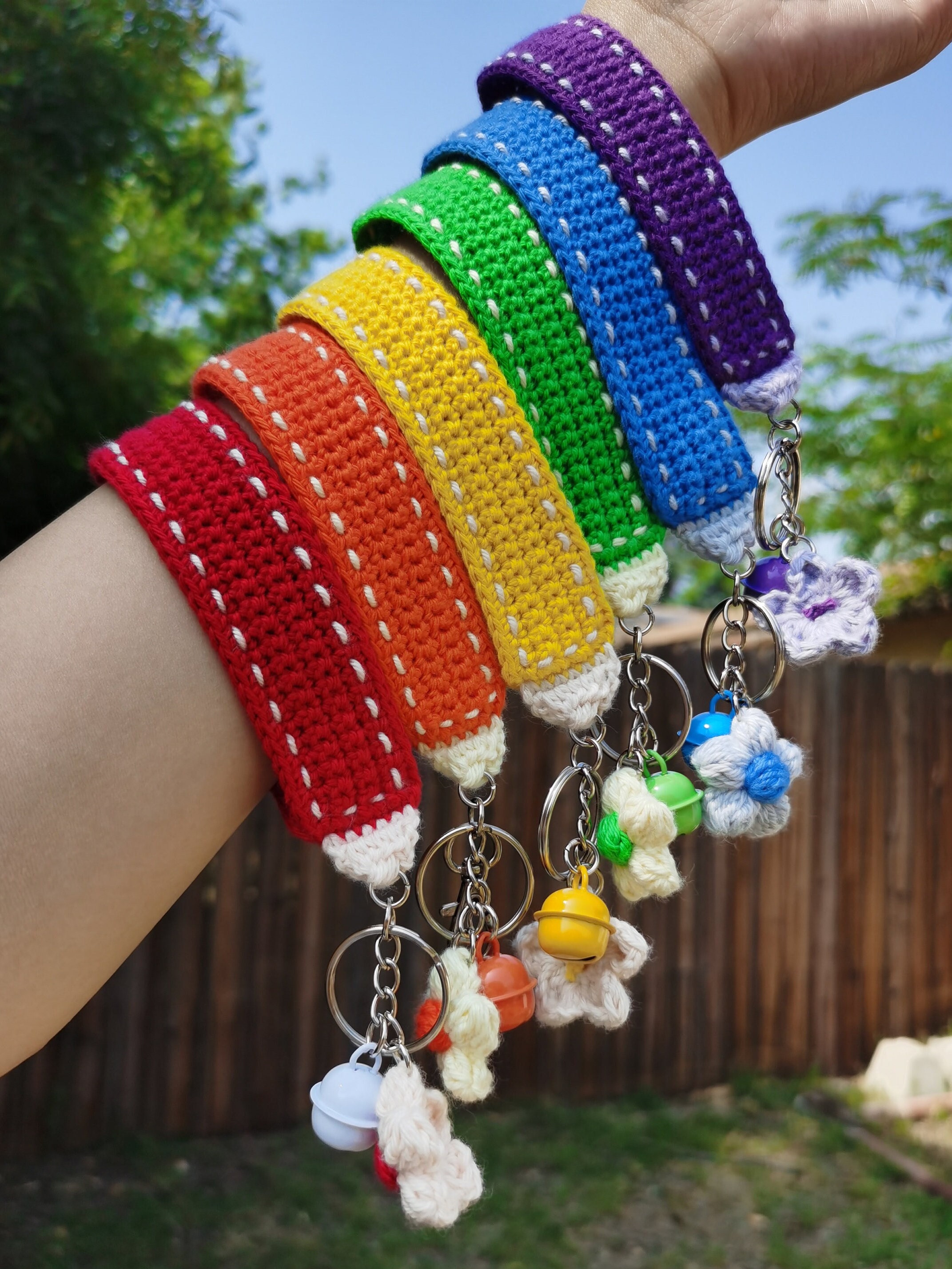Crochet Lanyard/Crochet Key Fob/ Wristlet Key Fob/ Wristlet Keychain/ Crochet Wristlet Accessories/