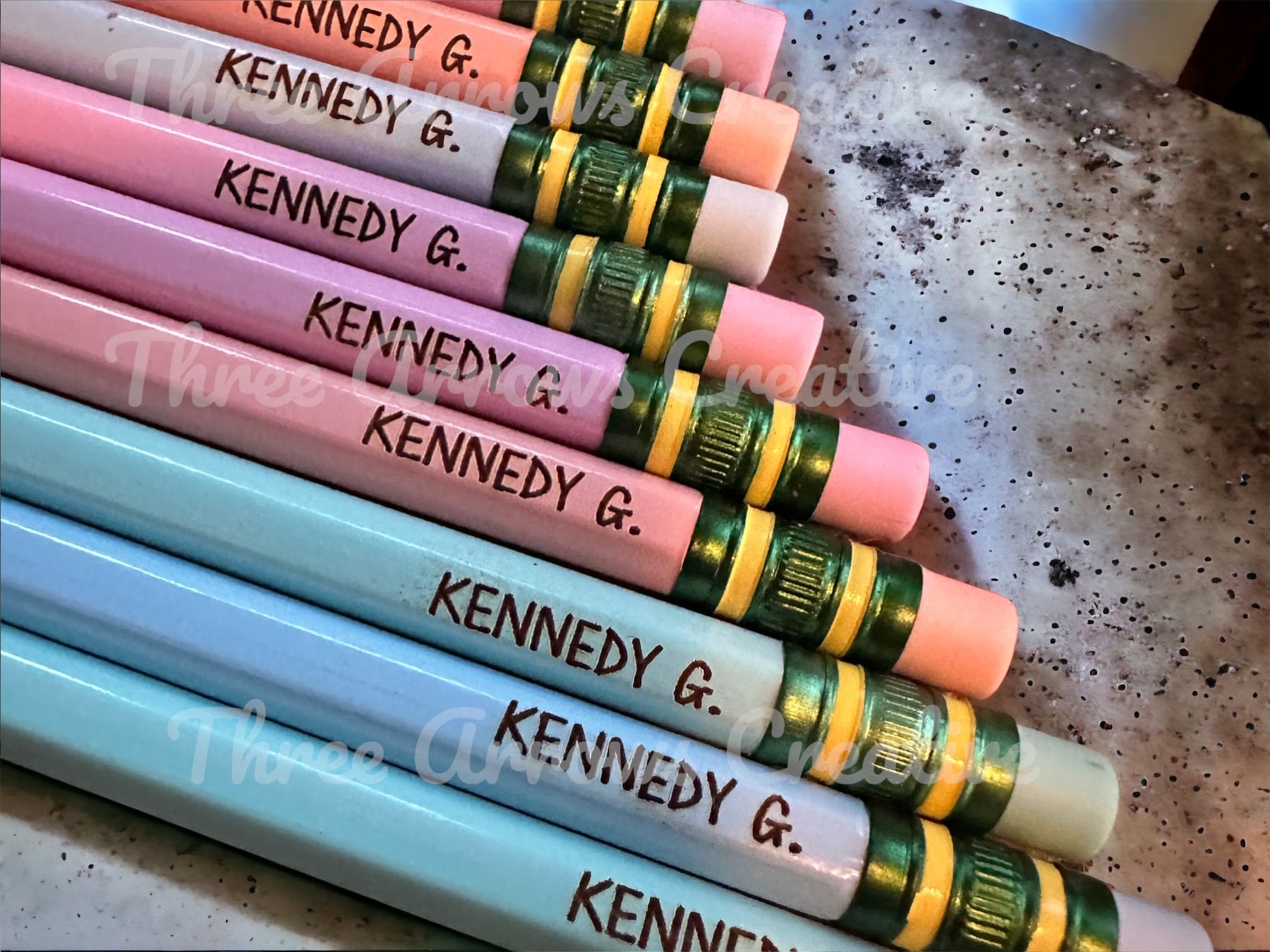 Personalized Ticonderoga Pencils Pastel/neon/black/tradtitional
