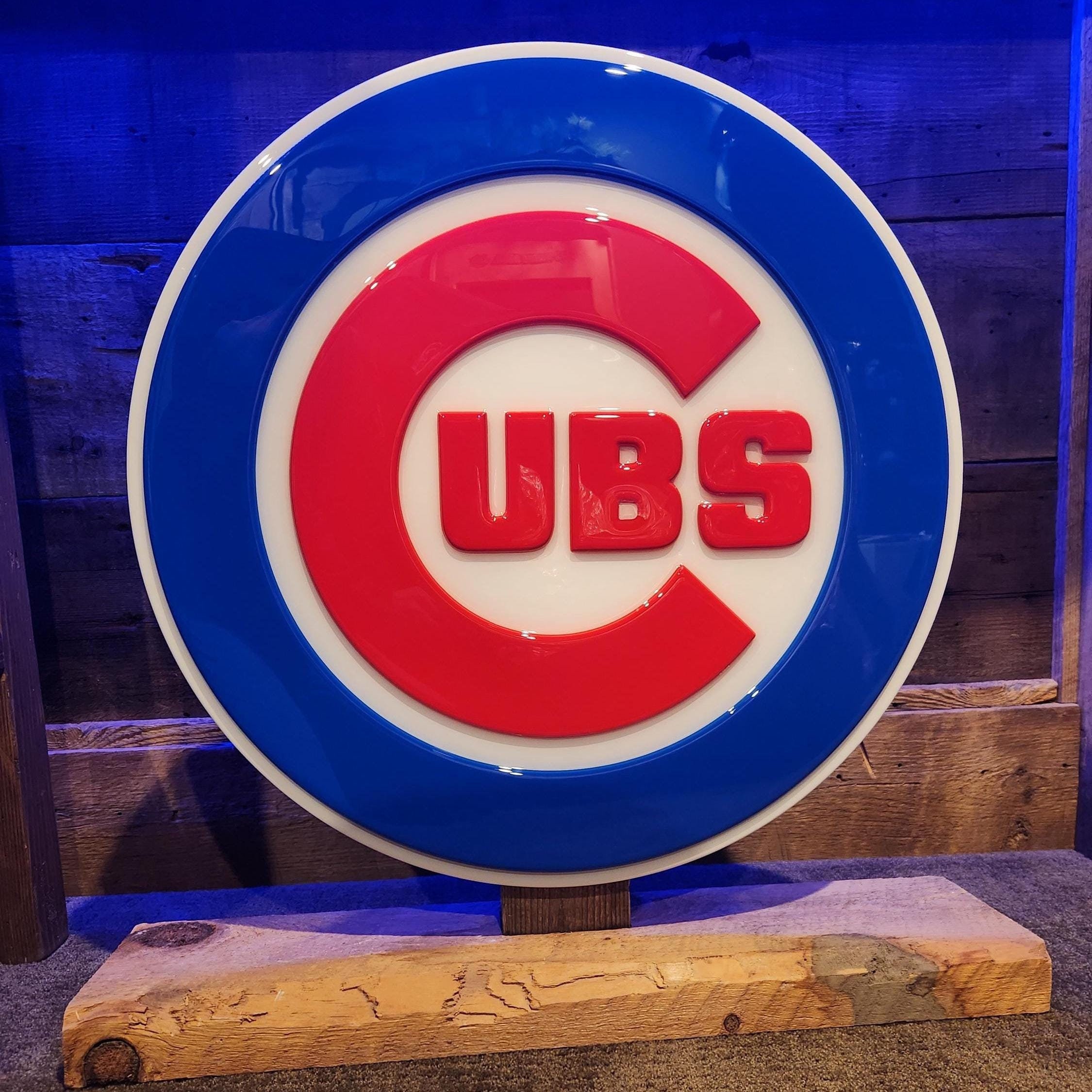 Custom Chicago Cubs Wooden Wall Art – Personalized MLB Baseball Decor ...