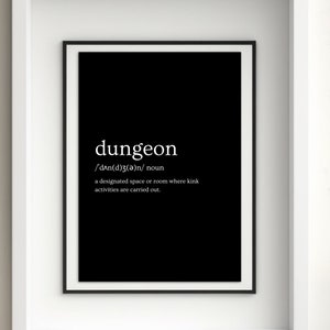 Dungeon Definition Posters | Set of 5 | Instant Printable Download | Kinky Wall Art | Dominant | Sex | Digital Wall Decor | JPG, PNG | 39in