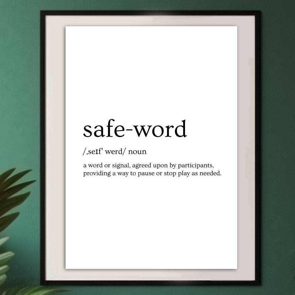 Safeword Definition Posters | Instant Printable Download | Kinky Wall ...