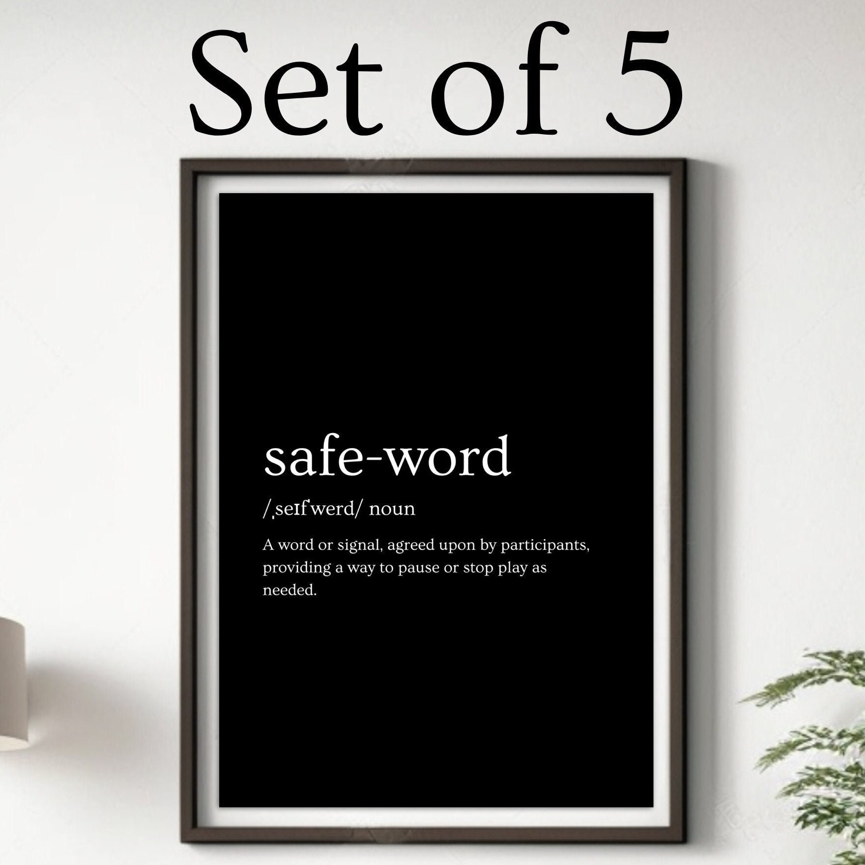 Safeword Definition Posters | Instant Printable Download | Kinky Wall ...