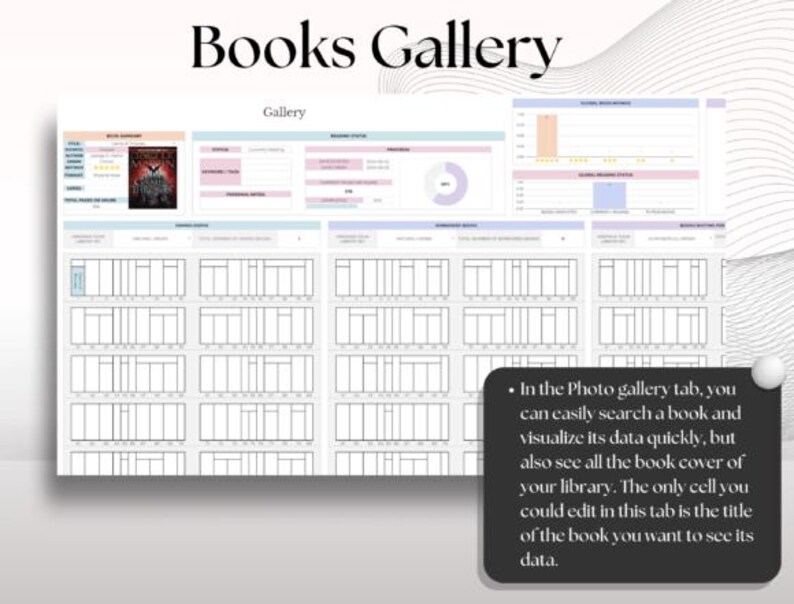 Digital Book Tracker Spreadsheet, Reading Planner & Journal, Google ...