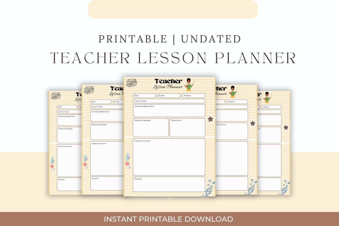 Teacher Lesson Planner PDF – Daily Lesson Plan Template, Homeschool ...
