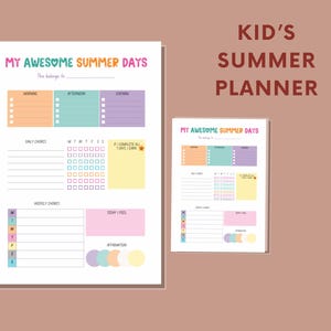 Summer Planner Kids Summer Printable Summer School Planner Summer Kids Weekly Routine Summer Kids Printable Summer Weekly Schedule Kids