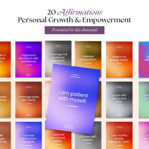 20 cartes d'affirmations positives imprimables au quotidien Cartes numériques PDF Motivation & Focus Deck Vision Board