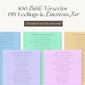 DIY Bible Verse Jar Printable Color Coded Scripture Jar PDF Inspirational Bible Verses Christian Printable