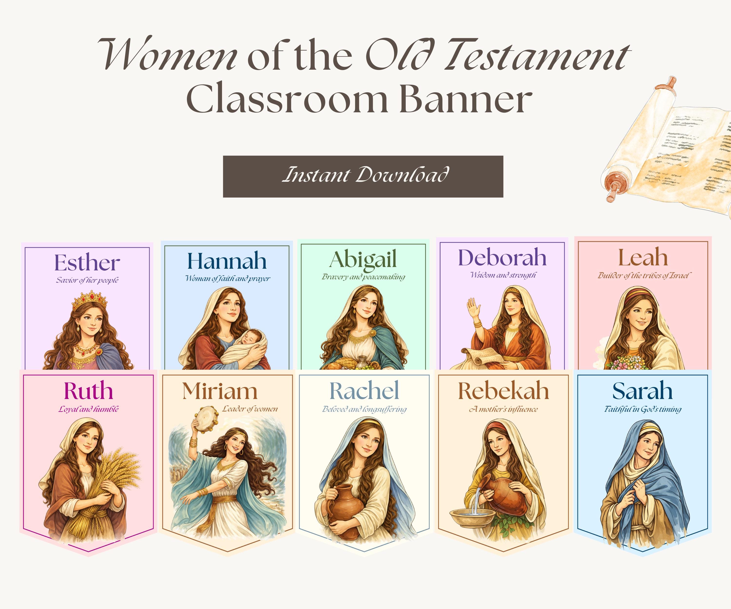Women of the Old Testament Banner Printable, Faith Study Decor PDF ...