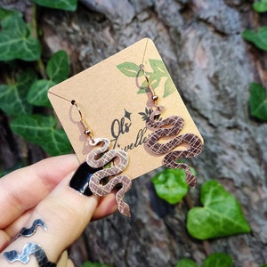 Copper Snake Autumn Hook Earrings - Handmade by Ols Jewellery