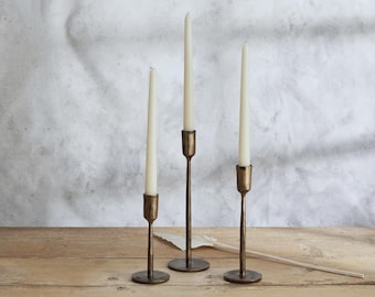 Margo Iron Candle Holder Set | Rustic Handmade Metal Candle Stands | Modern Farmhouse Home Decoration