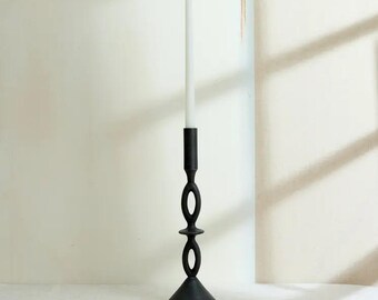 Cessna Irregular Metal Candle Holder – Gold or Matte Black Taper Candlestick