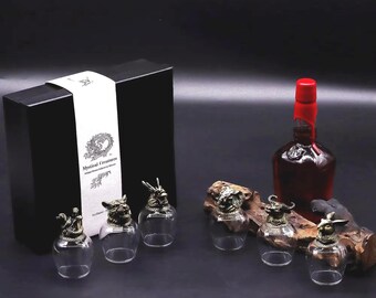 Gift Set of 6 Glasses (100ml) - Mystical Creatures - Antique Bronze