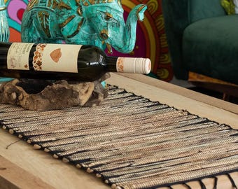 Handcrafted Water Hyacinth Table Runner | Indonesian Boho Decor