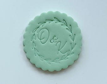 Initials Ring Wedding Custom Cookie Stamp Fondant Biscuit Cutter