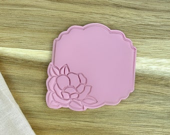 Flower Banner Cookie Debosser with Cookie Cutter