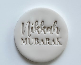 Nikah Mubarak Custom Cookie Stamp Fondant Biscuit Cutter