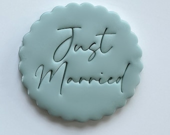 Just Married Custom Cookie Stamp Fondant Biscuit Cutter