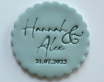 Name und Datum Custom Cookie Stamp Fondant Biscuit Cutter