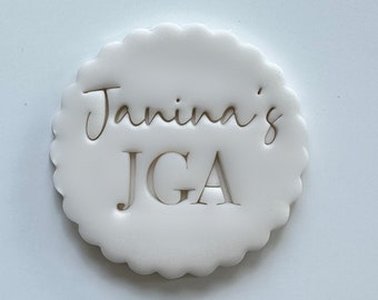JGA with Name Custom Cookie Stamp Fondant Biscuit Cutter