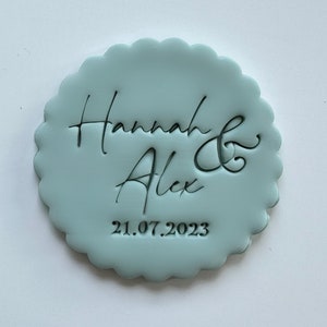 Name and Date Custom Cookie Stamp Fondant Biscuit Cutter image 1