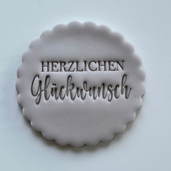 Herzlichen Glückwunsch 2 Custom Cookie Stamp Fondant Biscuit Cutter