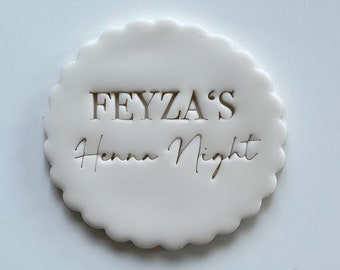 Henna Night with Name Custom Cookie Stamp Fondant Biscuit Cutter