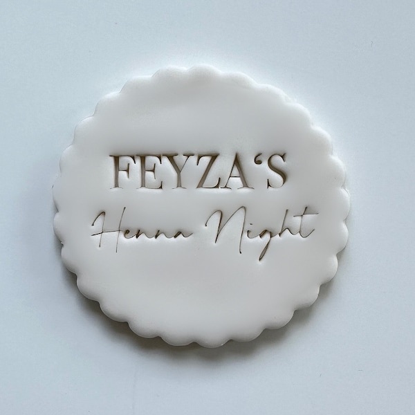 Henna Night with Name Custom Cookie Stamp Fondant Biscuit Cutter