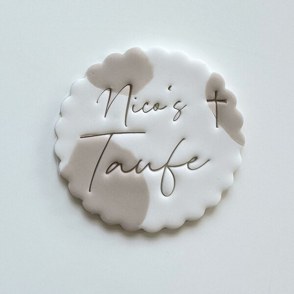 Baptism with Name Custom Cookie Stamp Fondant Biscuit Cutter