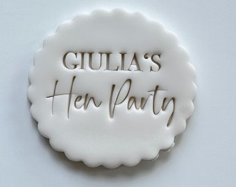 Hen Party with Name Custom Cookie Stamp Fondant Biscuit Cutter