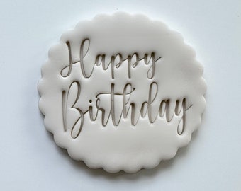 Happy Birthday 2 Custom Cookie Stamp Fondant Biscuit Cutter