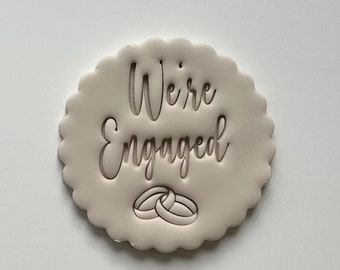 We're Engaged Custom Cookie Stamp Fondant Biscuit Cutter Baby