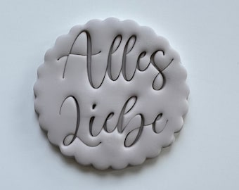 Alles Liebe Custom Cookie Stamp Fondant Biscuit Cutter
