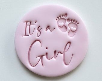 Its a Girl Custom Cookie Stamp Fondant Biscuit Cutter