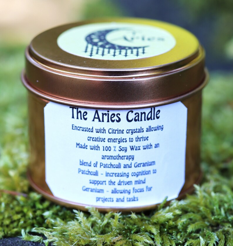 Aries Zodiac Crystal Candle Kit Star Sign Gift Zodiac Etsy