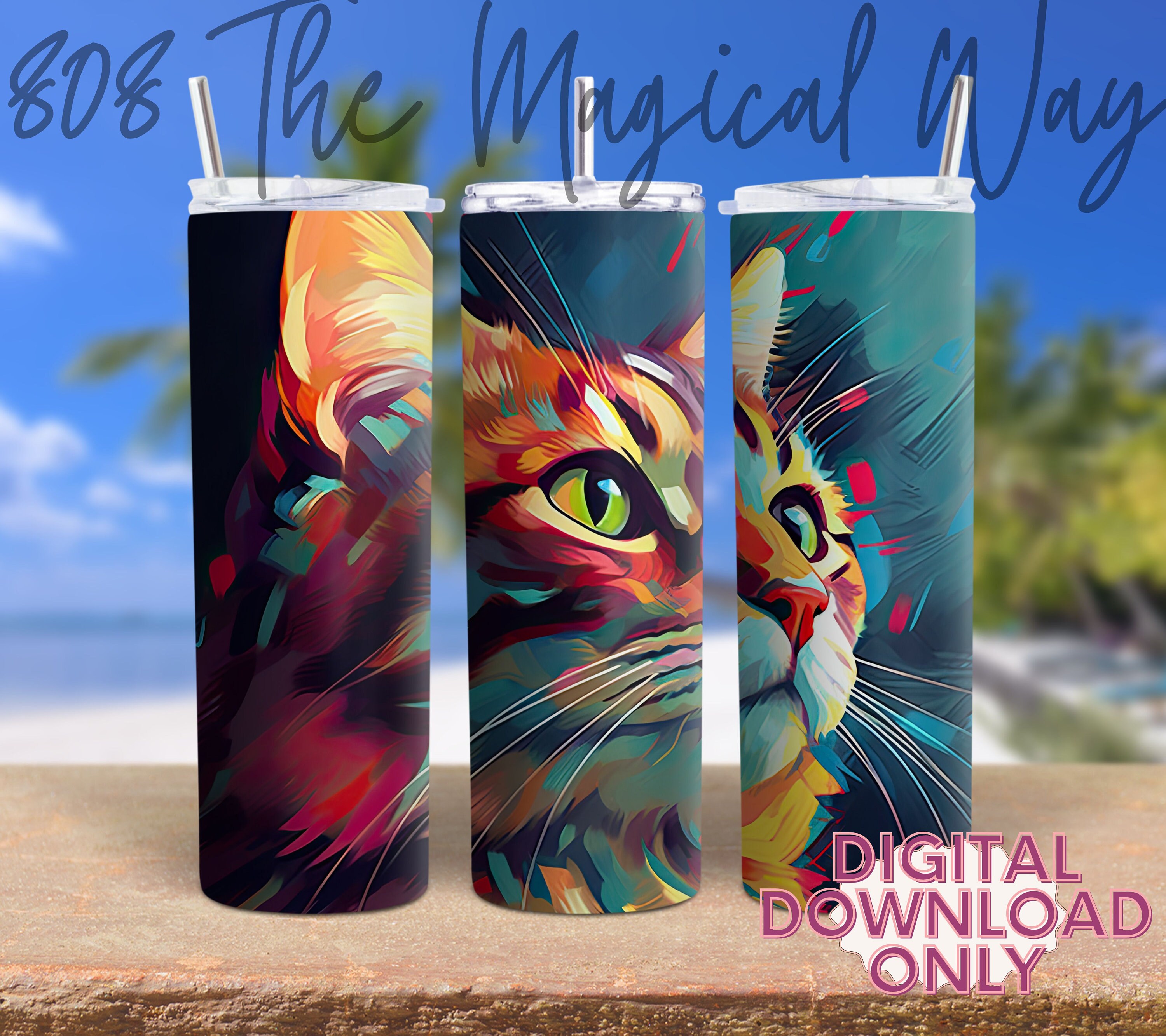 Printable BENGAL CAT Tumbler 20oz Wrap Gift for Her Tumbler - Etsy
