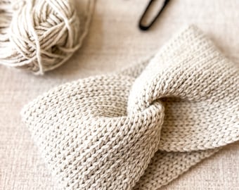 Crochet Earwarmer Pattern: Twisted Turban Headband (PDF Download)