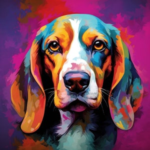 Rainbow Beagle Digital Print