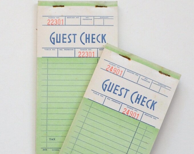 Pad of Vintage Guest Checks - Junk Journal Supplies - Vintage Ephemera ...