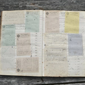 Antique Druggist Ledger 1887 - 1888 - Large Prescription Ledger - 2 sheets - Junk Journal - Ephemera - Vintage Pharmacy Ledger