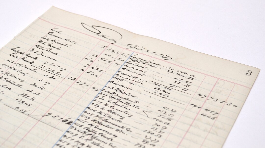 187781 Antique Ledger Paper Vintage Ledger Paper Junk Journal Supplies